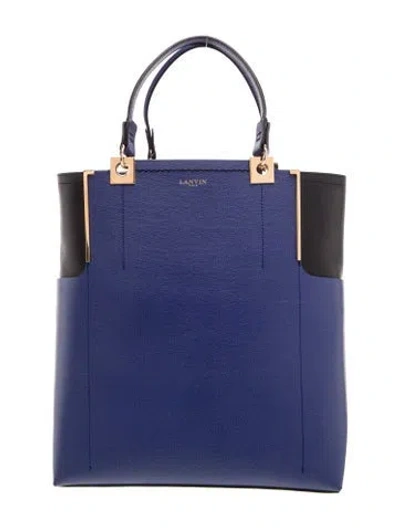 Pre-owned Lanvin Leather Tote In Blue