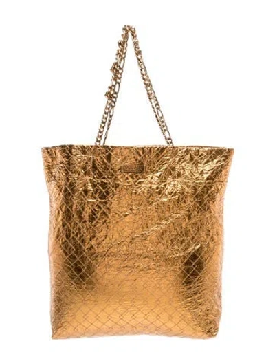 Pre-owned Lanvin Leather Tote In Gold/metallic