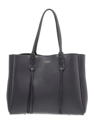 Pre-owned Lanvin Leather Tote In Gray