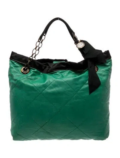 Pre-owned Lanvin Leather Tote In Green