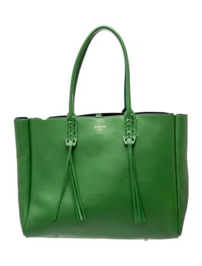 Pre-owned Lanvin Leather Tote In Green