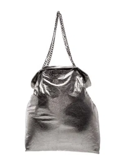 Pre-owned Lanvin Leather Tote In Grey
