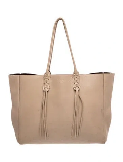 Pre-owned Lanvin Leather Tote In Neutral