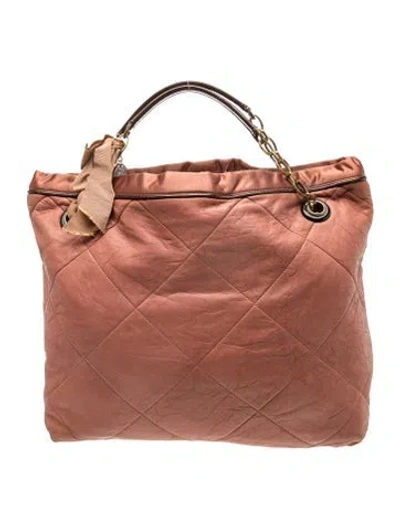 Pre-owned Lanvin Leather Tote In Neutral