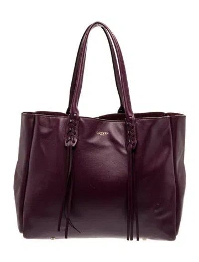 Pre-owned Lanvin Leather Tote In Purple