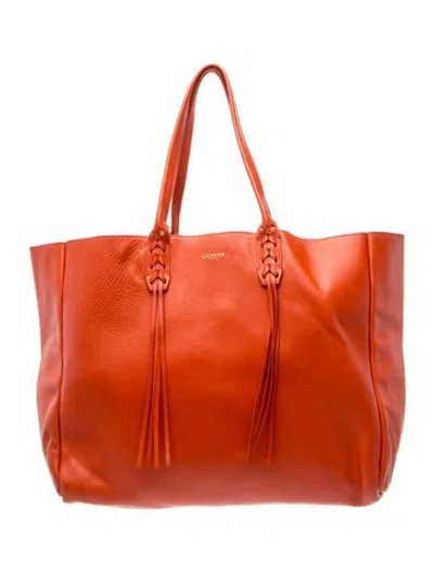 Pre-owned Lanvin Leather Tote In Red