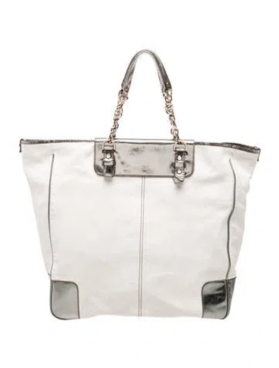 Pre-owned Lanvin Leather Tote In White