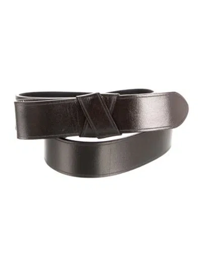 Pre-owned Lanvin Leather Waist Belt In Black