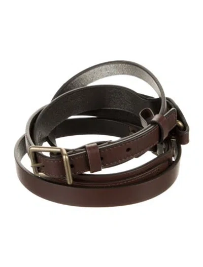 Pre-owned Lanvin Leather Waist Belt In Brown