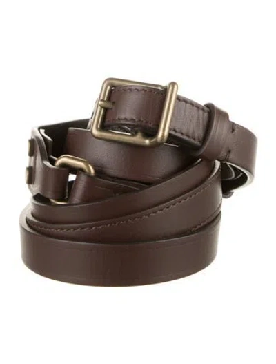 Pre-owned Lanvin Leather Waist Belt In Brown