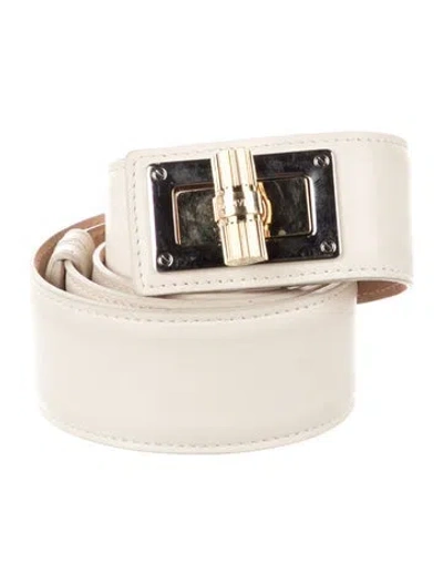 Pre-owned Lanvin Leather Waist Belt In Neutrals