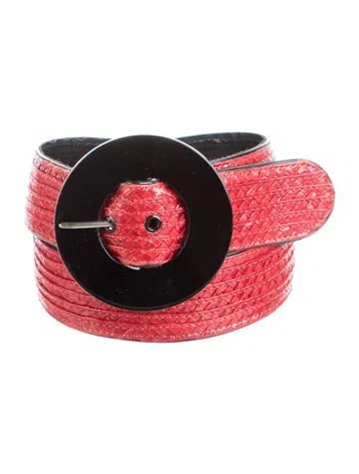 Pre-owned Lanvin Leather Waist Belt In Red