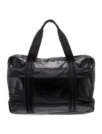Pre-owned Lanvin Leather Weekender Bag In Black