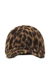 Lanvin Leopard-print Cap In Brown