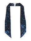 Lanvin Leopard-print Silk Scarf In Blue