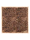 Lanvin Lightweight Rectangular Leopard Print Scarf In Brown