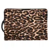Lanvin Leopard-print Zipped Clutch Bag In Brown Pony Hair And Leather In Brown
