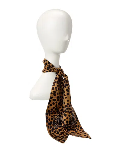 Lanvin Leopard Silk Headband In Brown