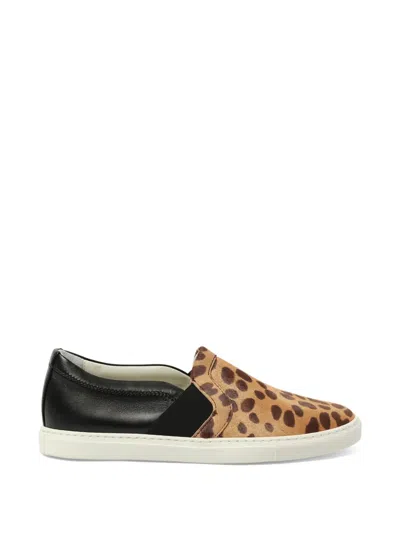 LANVIN LEOPARD-PRINT PULL-ON SNEAKERS