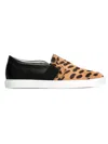 Lanvin Leopard-print Pull-on Sneakers In Multi