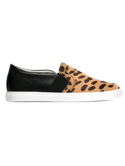 LANVIN LEOPARD-PRINT PULL-ON SNEAKERS
