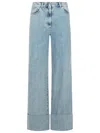 Lanvin Blue Wide-leg Cuffed Jeans In Blue