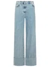 Lanvin Blue Wide-leg Cuffed Jeans In Blue
