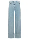 Lanvin Blue Wide-leg Cuffed Jeans