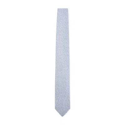 Lanvin Light Blue Geometric Pattern Tie