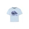 Lanvin Boy's Curb Sneakers Graphic T-shirt In Light Blue