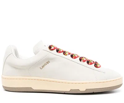 Pre-owned Lanvin Light Curb Logo Low-top Sneakers Women Shoes Fwskdk0bvesua23 In White