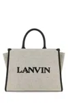 Lanvin Borsa Shopping In & Out Piccola In Tela Bicolor Donna In Light Grey