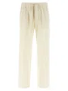 Lanvin Lightweight Cotton Trousers With Adjustable Drawstring In Multi