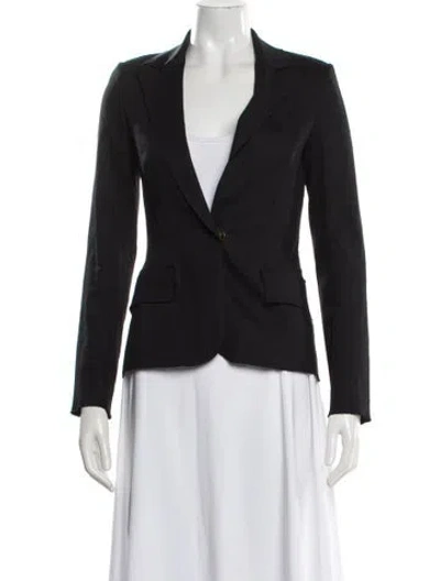 Pre-owned Lanvin Linen Blazer In Black