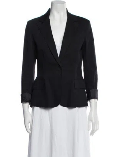Pre-owned Lanvin Linen Blazer In Black