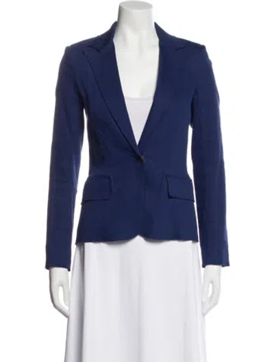 Pre-owned Lanvin Linen Blazer In Blue