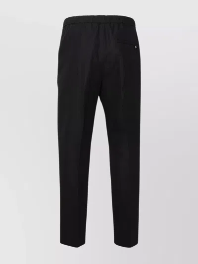 Lanvin Linen Blend Trousers Back Pocket In Black