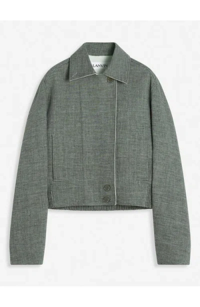 Lanvin Linen Jacket In Heather Grey