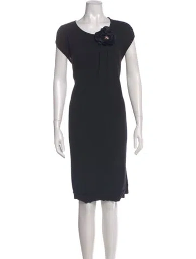 Pre-owned Lanvin Linen Knee-length Dress In Gray