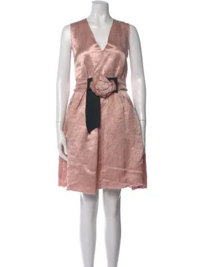 Pre-owned Lanvin Linen Knee-length Dress In Pink