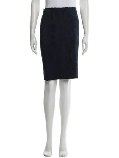 Pre-owned Lanvin Linen Knee-length Skirt In Blue