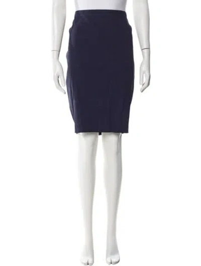Pre-owned Lanvin Linen Knee-length Skirt In Blue