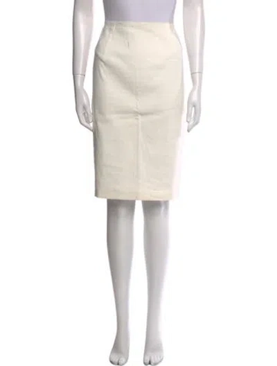 Pre-owned Lanvin Linen Knee-length Skirt In Neutral