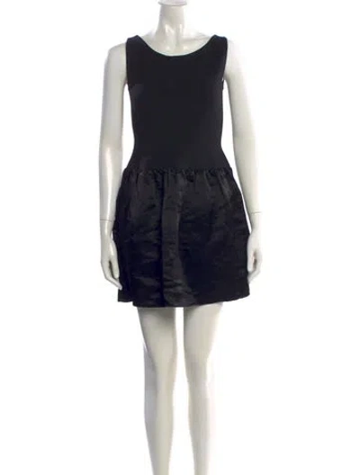 Pre-owned Lanvin Linen Mini Dress In Black