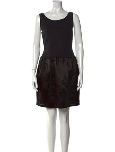 Pre-owned Lanvin Linen Mini Dress In Black