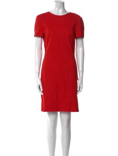 Pre-owned Lanvin Linen Mini Dress In Red