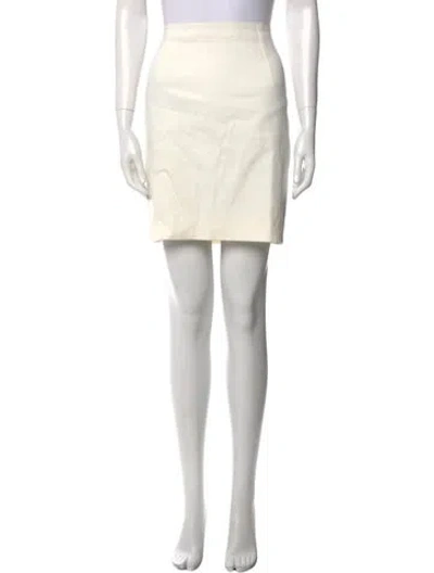 Pre-owned Lanvin Linen Mini Skirt In White