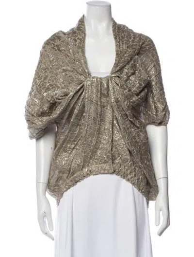 Pre-owned Lanvin Linen Patterned Top In Neutral