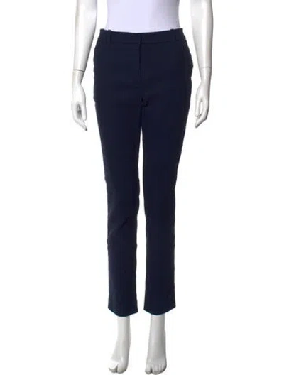 Pre-owned Lanvin Linen Straight Leg Pants In Blue