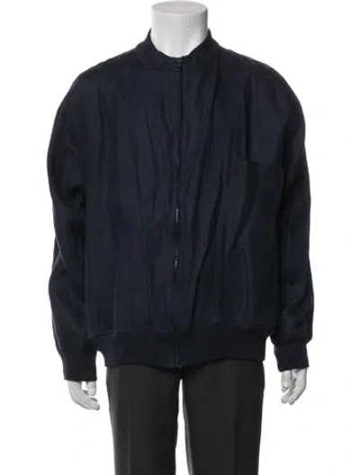 Pre-owned Lanvin Linen Windbreaker In Blue